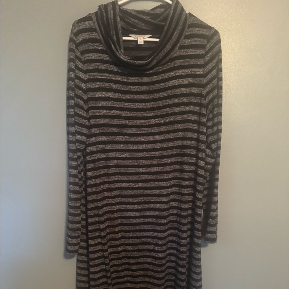 Market & Spruce Black and Gray Striped dress